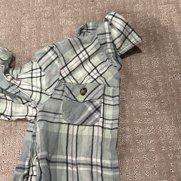 2t Outfit // blue green plaid tunic & leggings - Picture 4 of 10